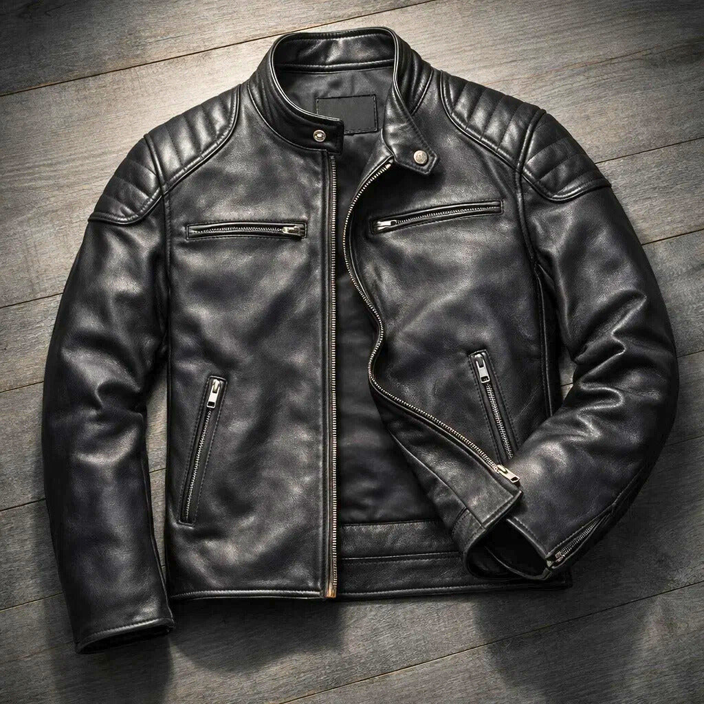 Casaco de couro casual