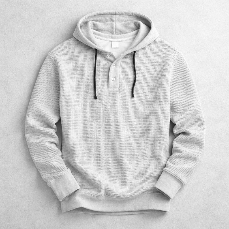 Eleganter Hoodie aus Waffelstrick