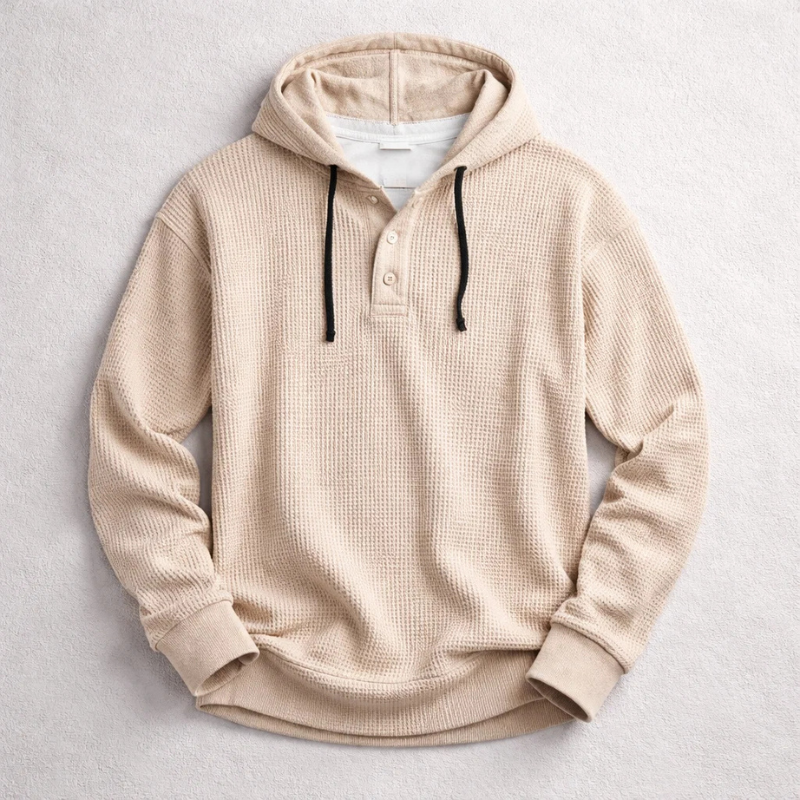 Eleganter Hoodie aus Waffelstrick