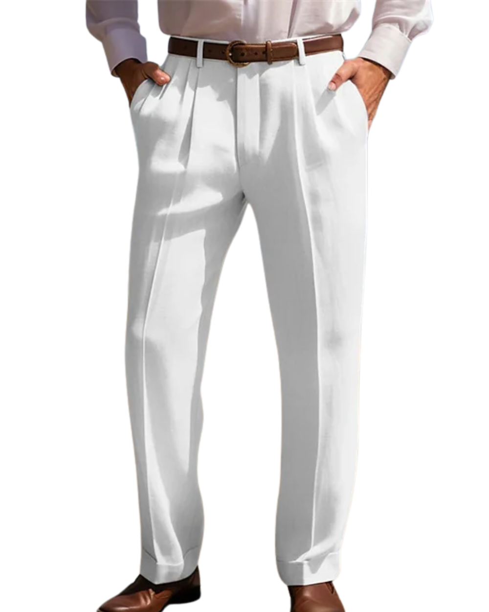 Calças de linho elegantes