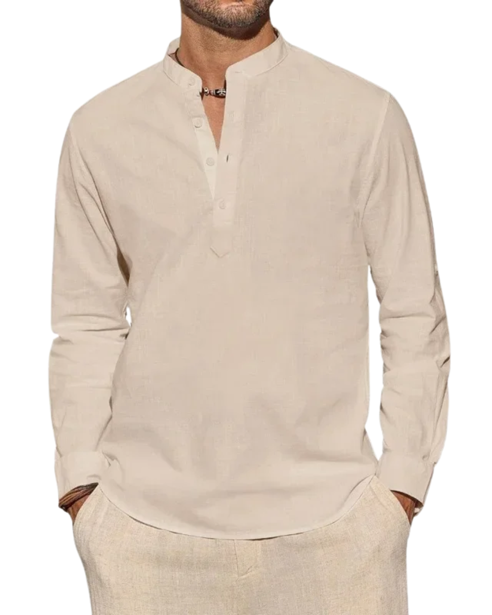 Camisa elegante de manga comprida