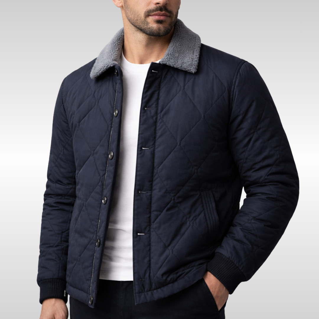 Casaco bomber elegante em malha acolchoada