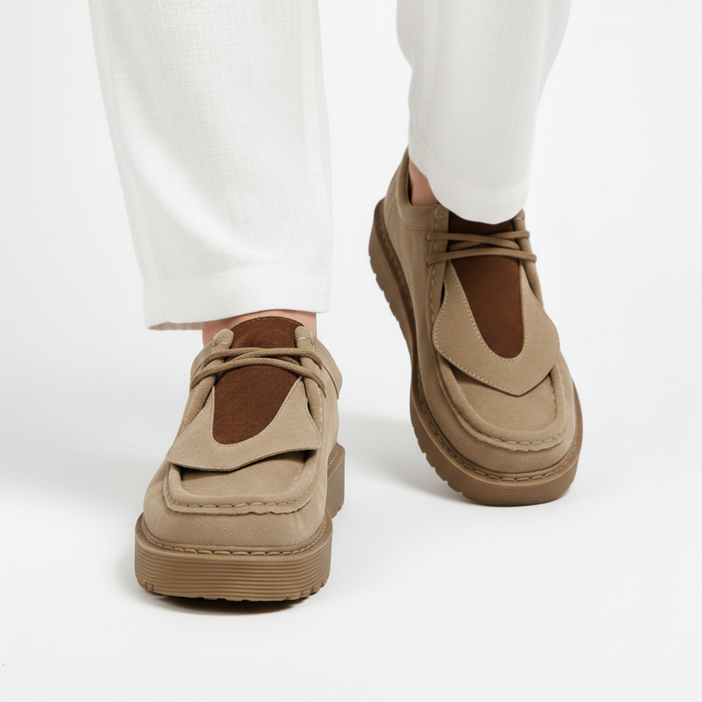 Sapatos elegantes de camurça