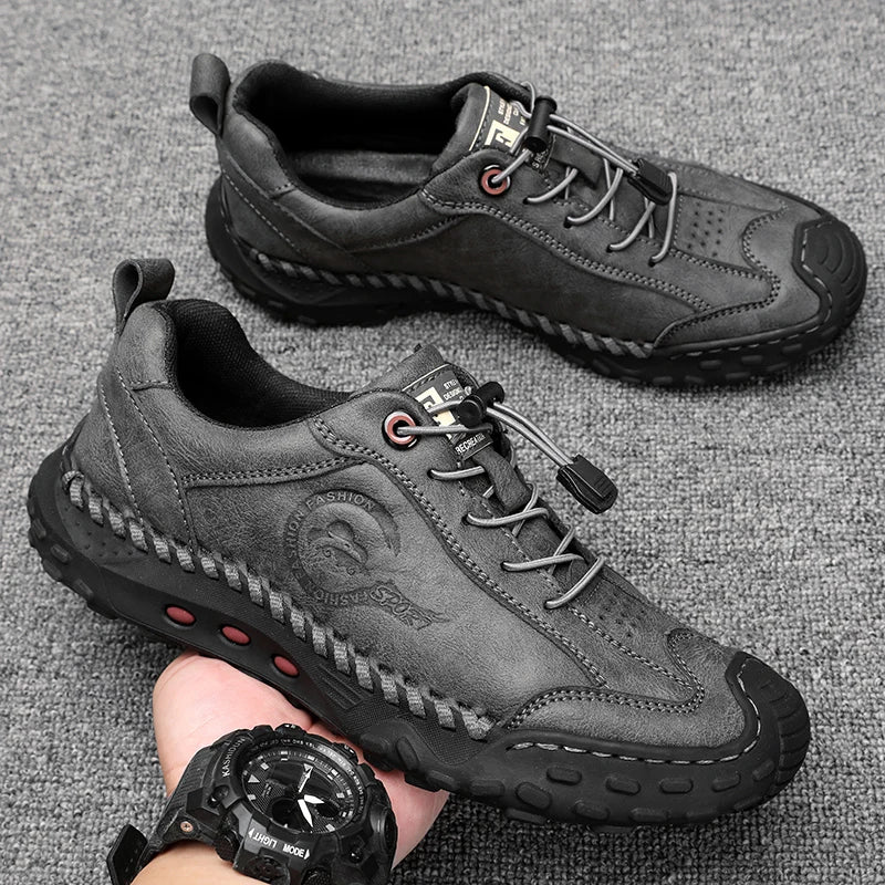 Sapatos de verão casuais em pele