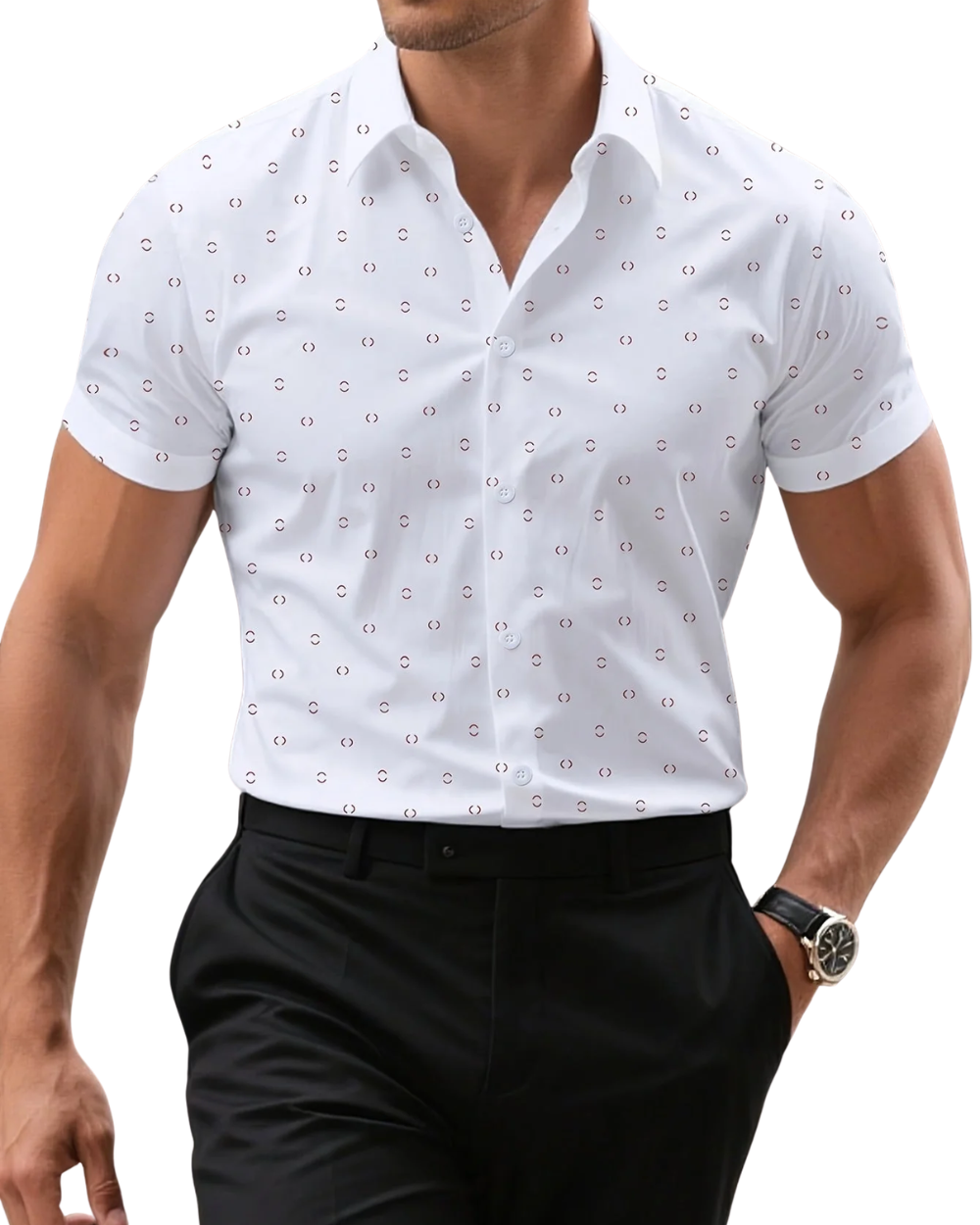 Camisa elegante de manga curta