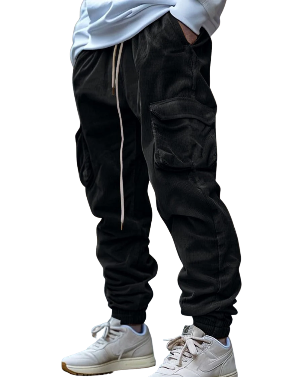 Calças Elegantes de Veludo Cotelê