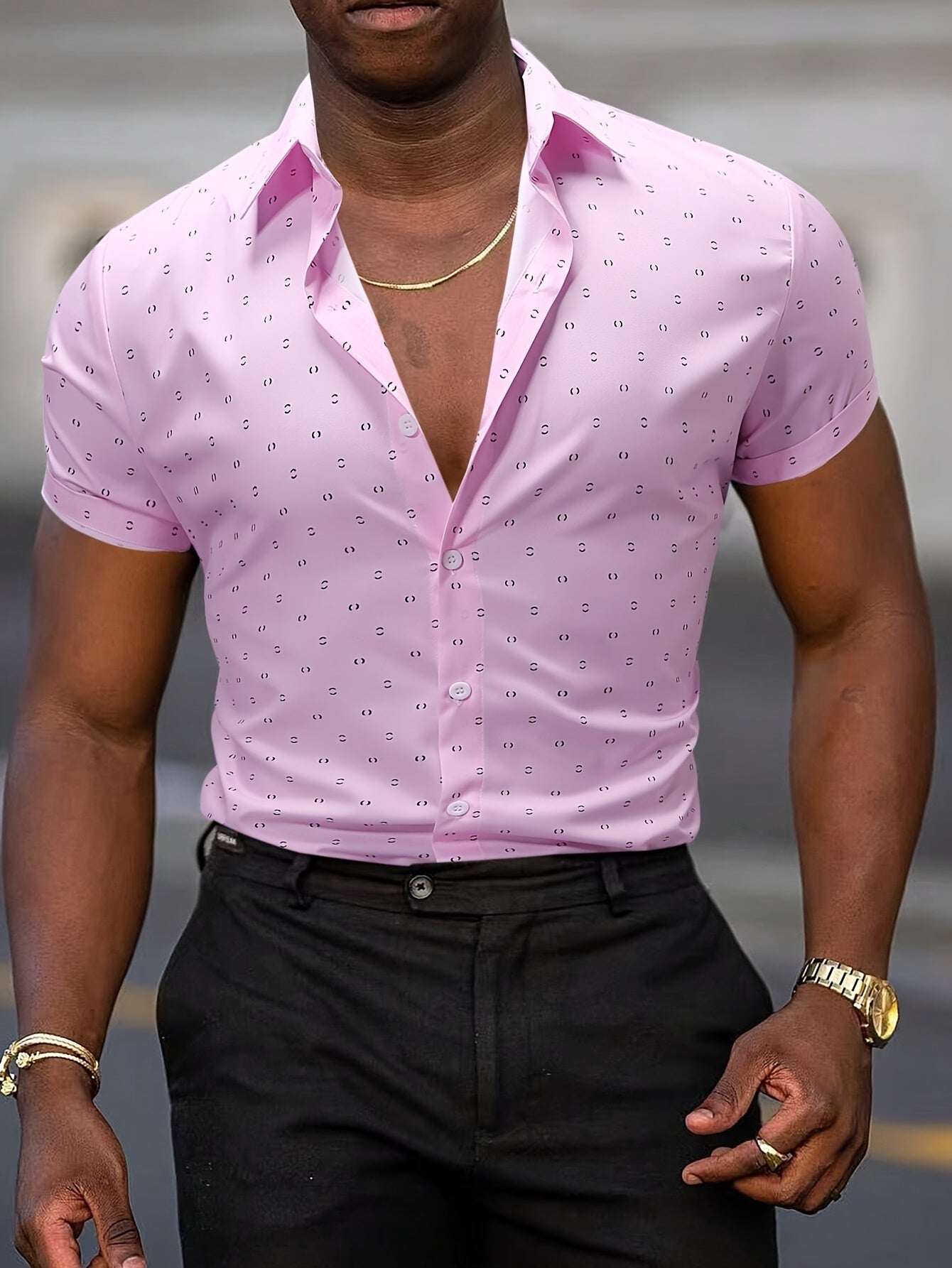 Camisa elegante de manga curta