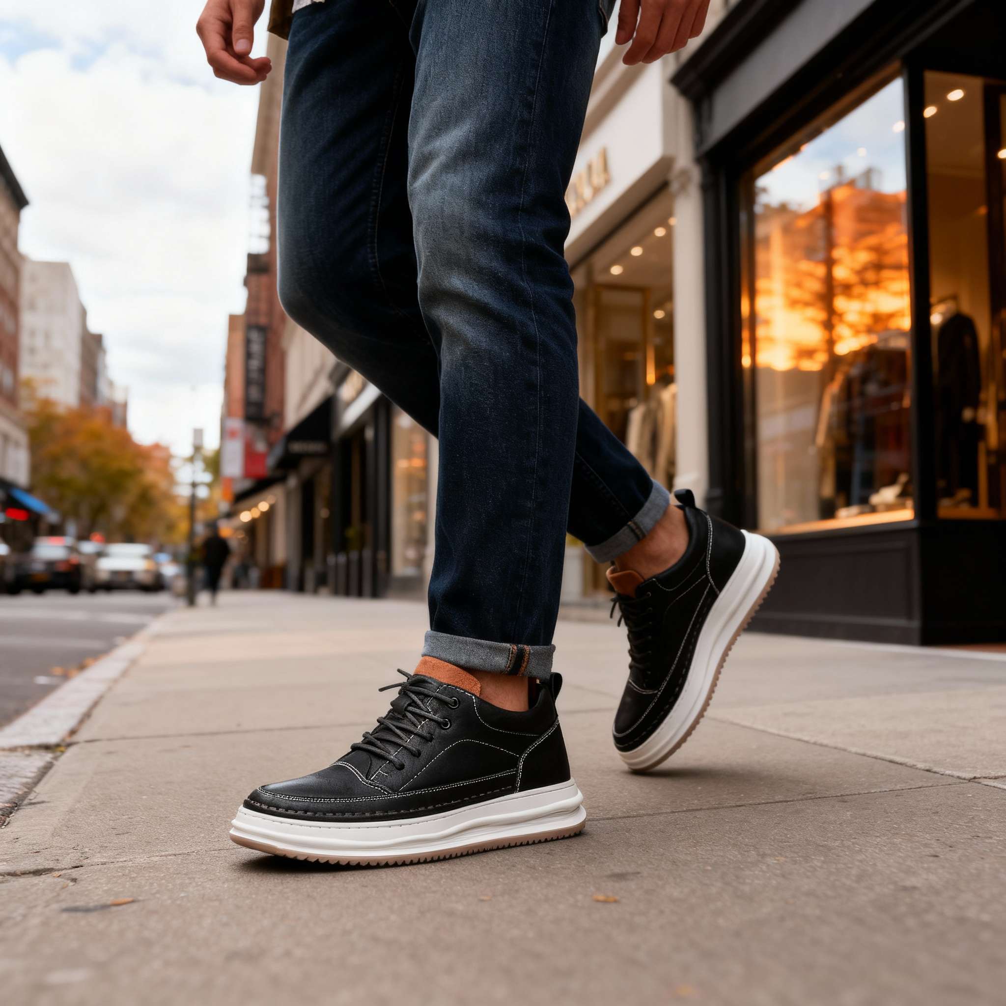 Sapatos de couro elegantes