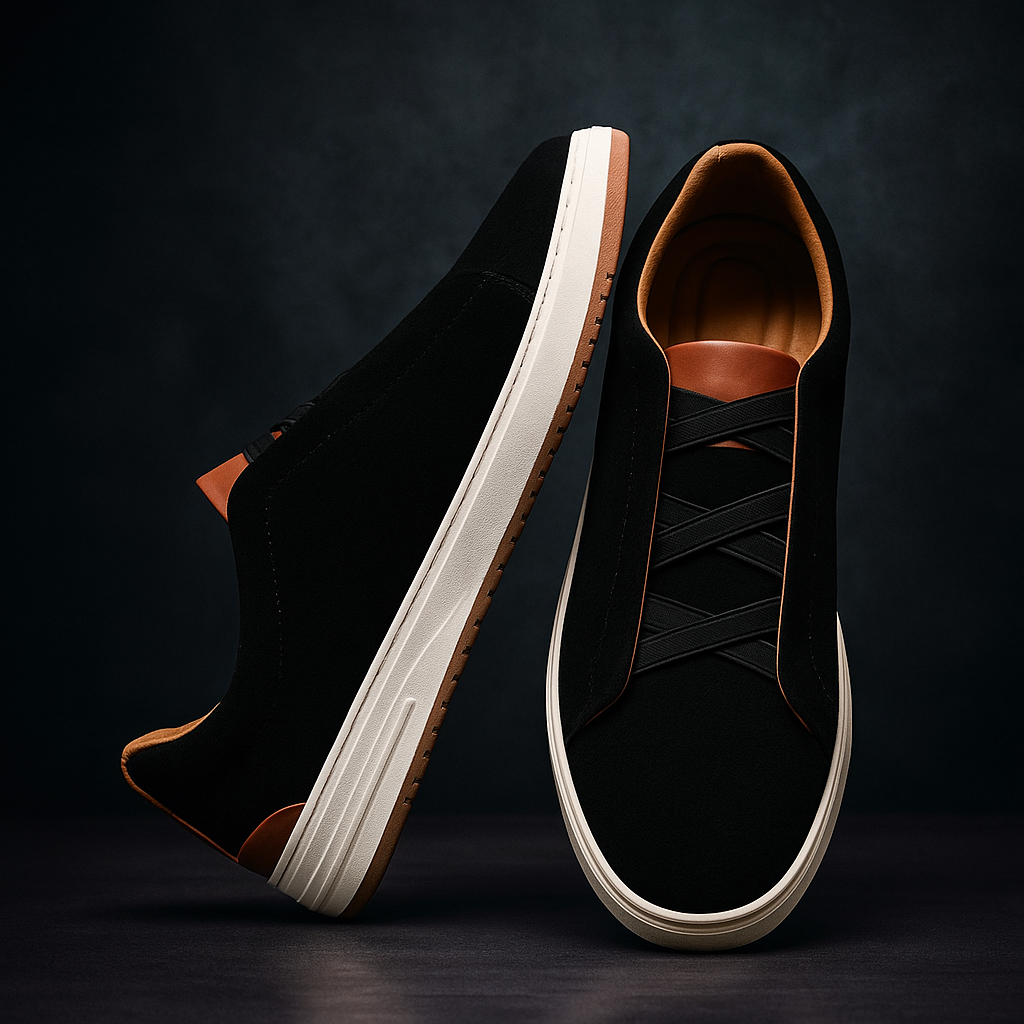 Sapatos elegantes de camurça