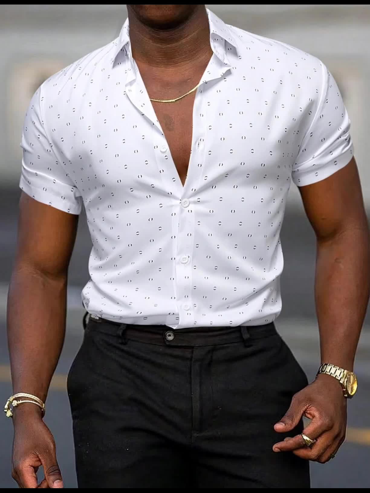 Camisa elegante de manga curta