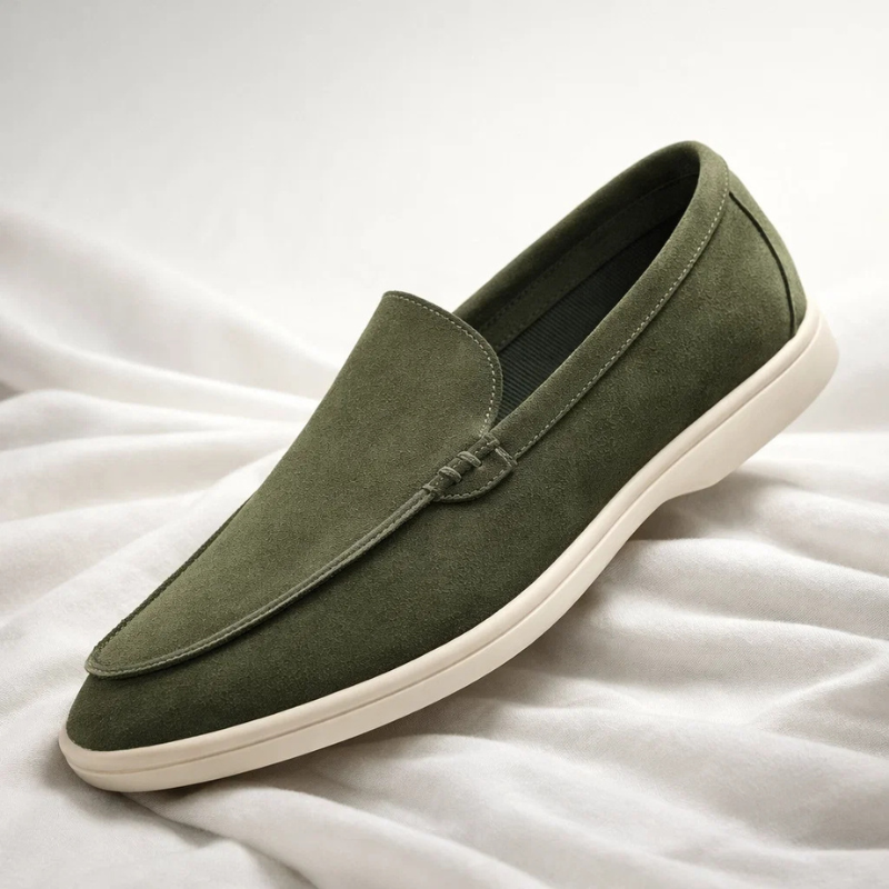 Elegantes mocassins de camurça