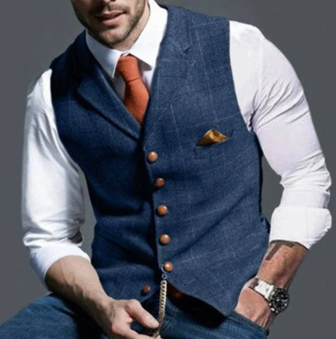 Colete de cintura para homem elegante