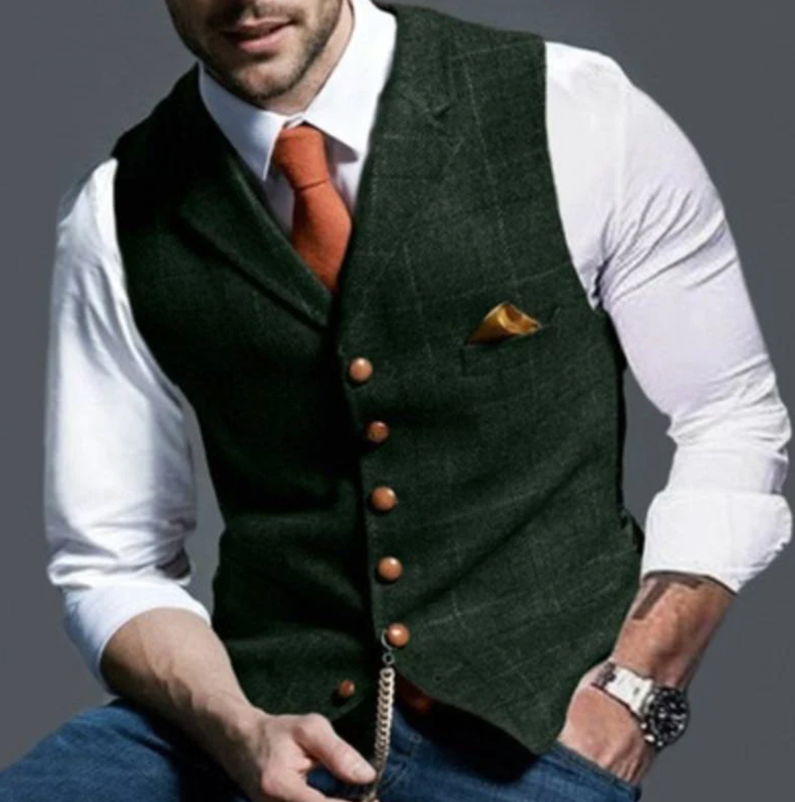 Colete de cintura para homem elegante