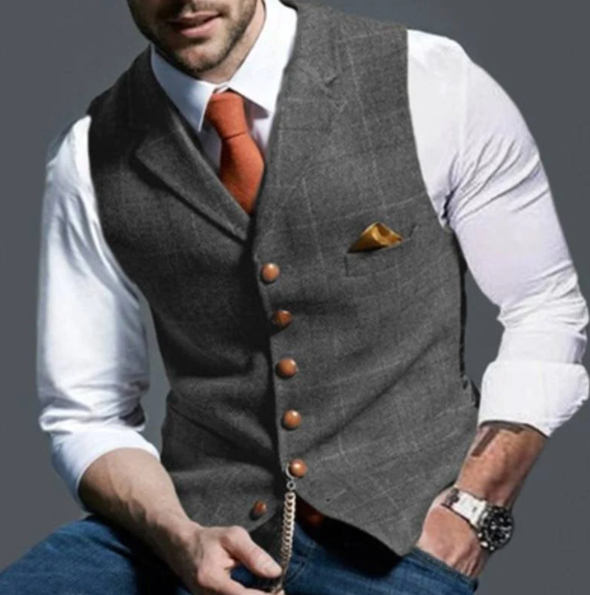 Colete de cintura para homem elegante