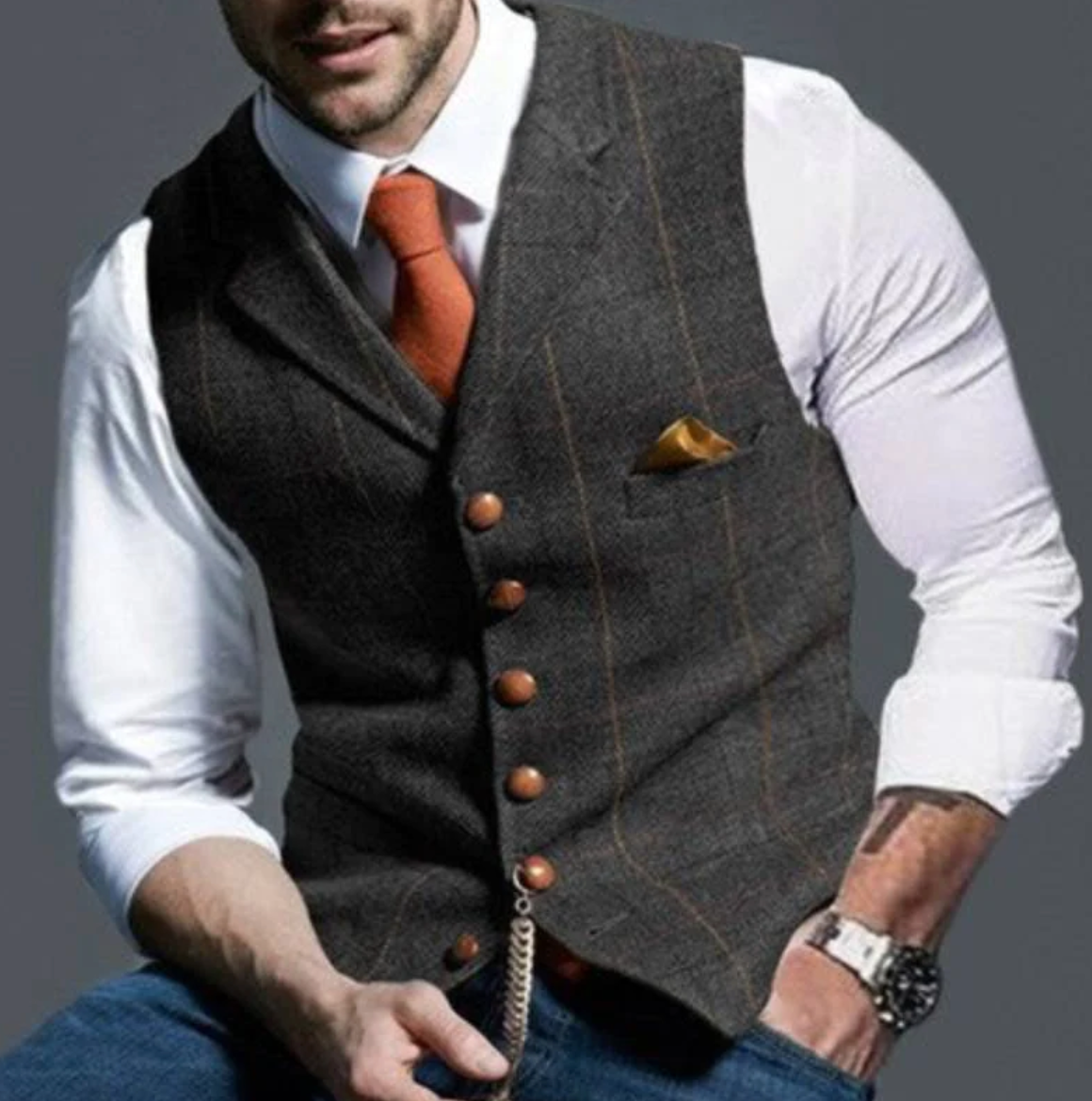 Colete de cintura para homem elegante