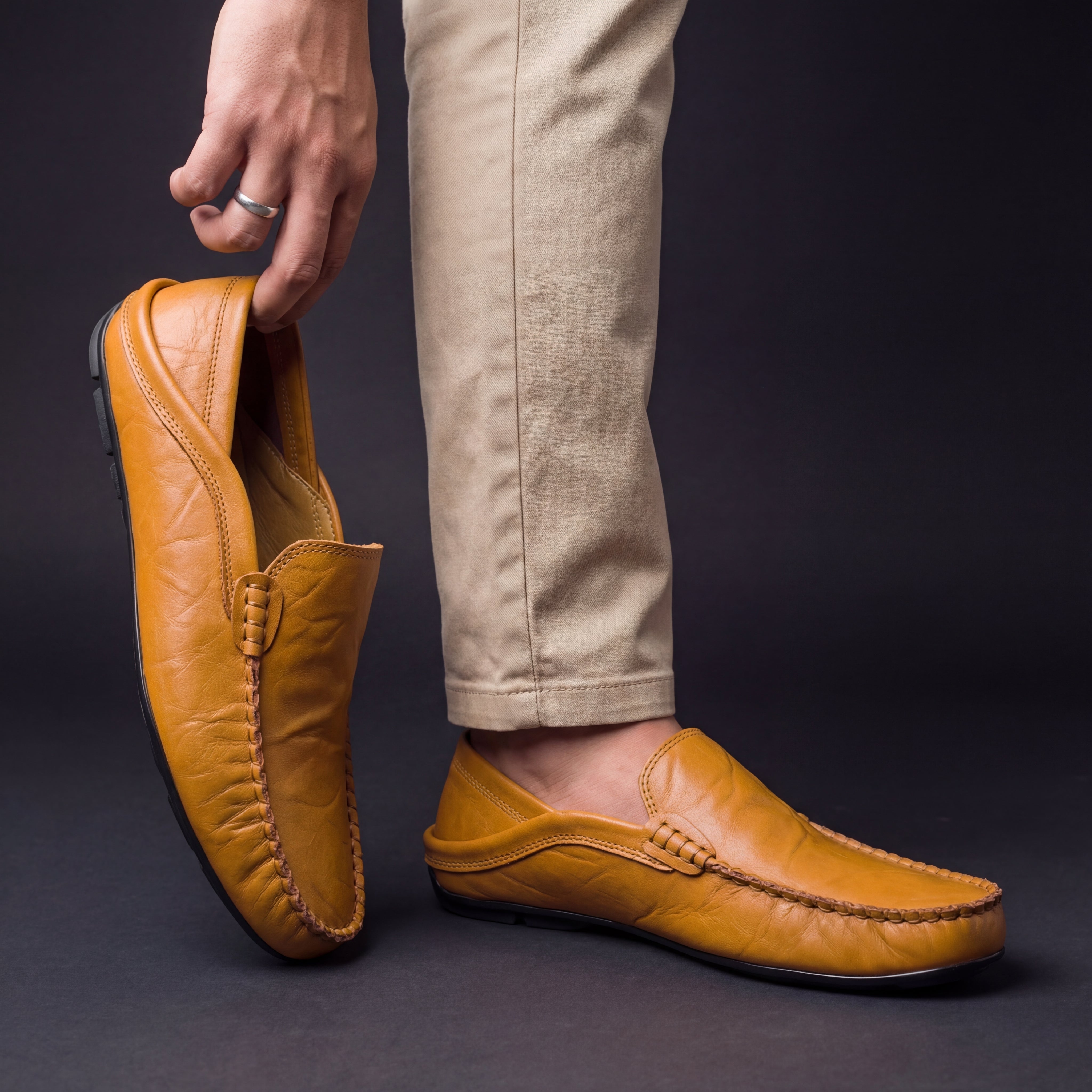 Mocassins de couro casuais