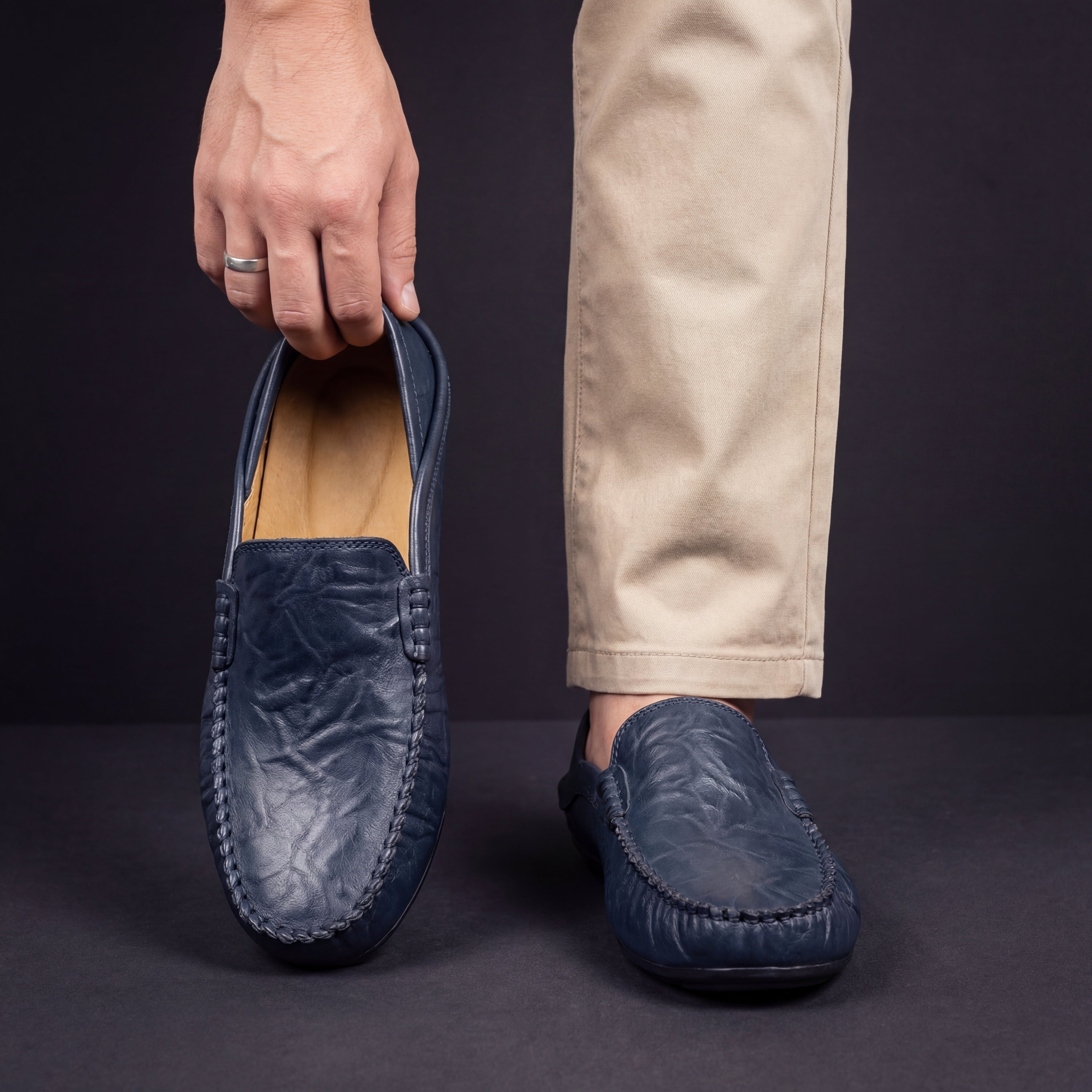Mocassins de couro casuais