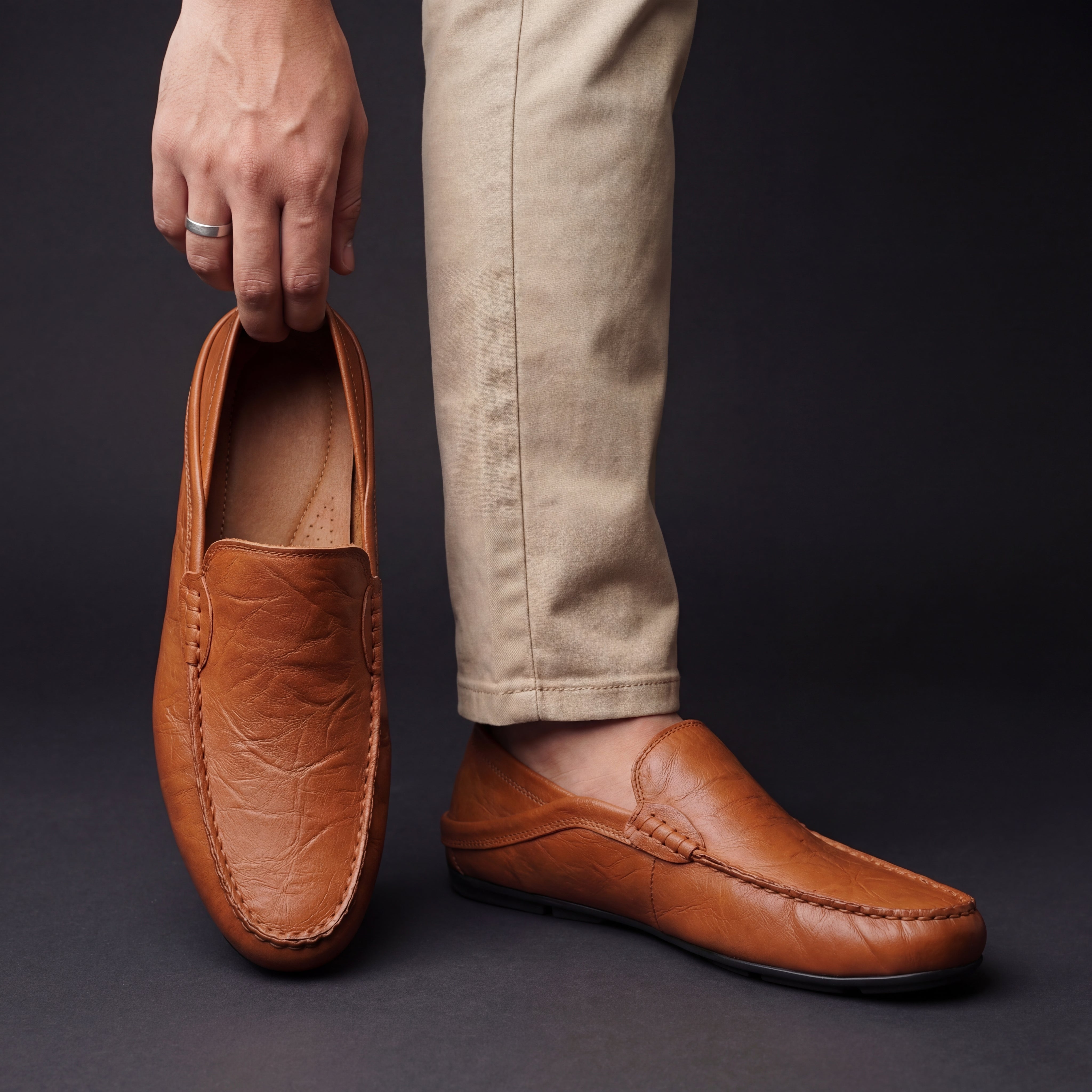 Mocassins de couro casuais