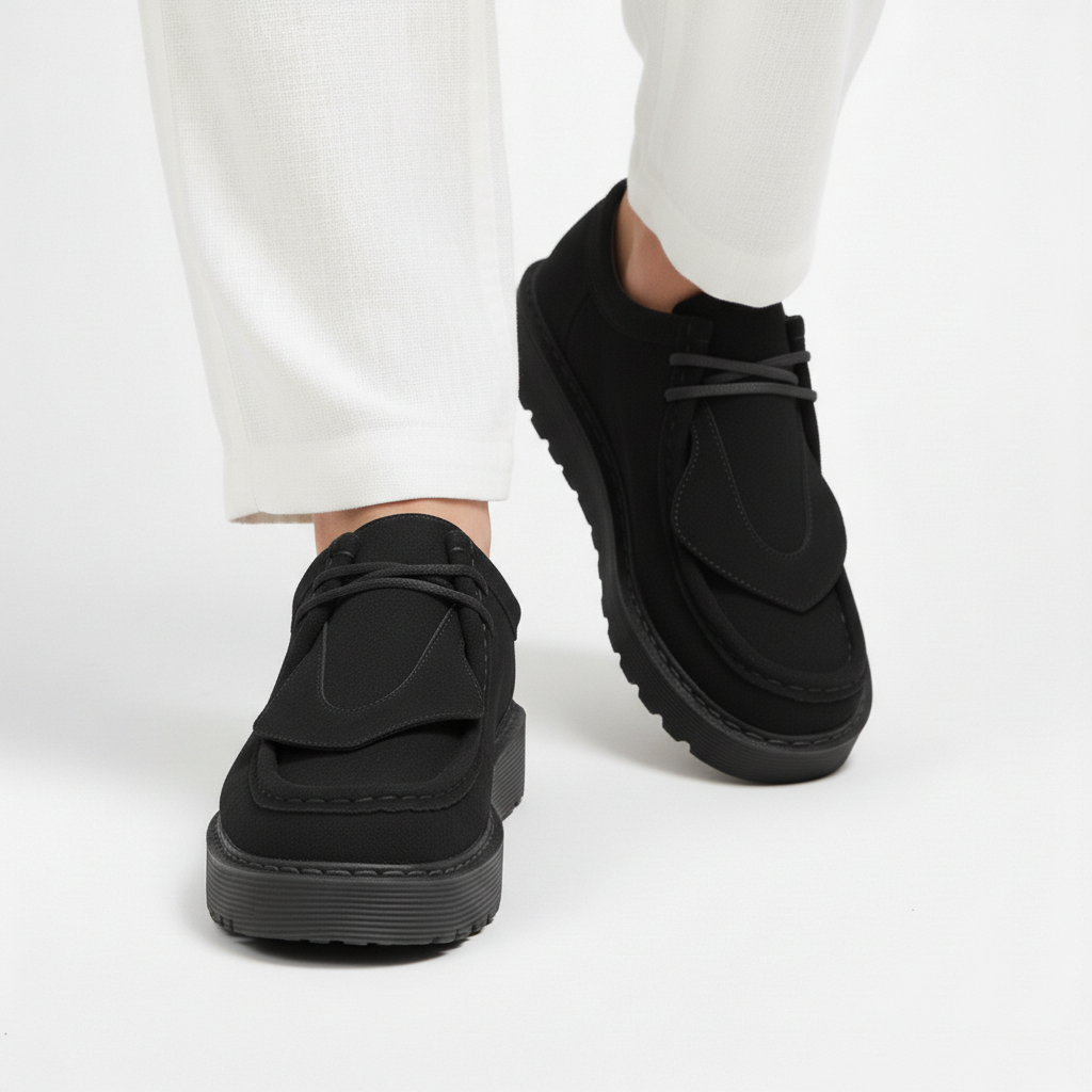 Sapatos elegantes de camurça