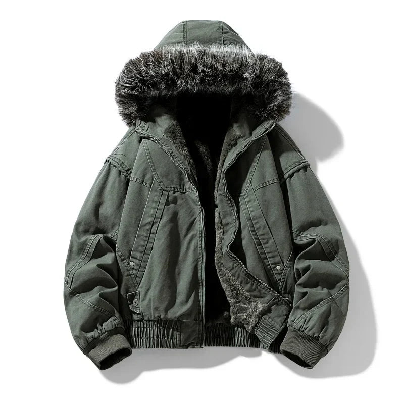 Casaco cargo elegante com forro polar