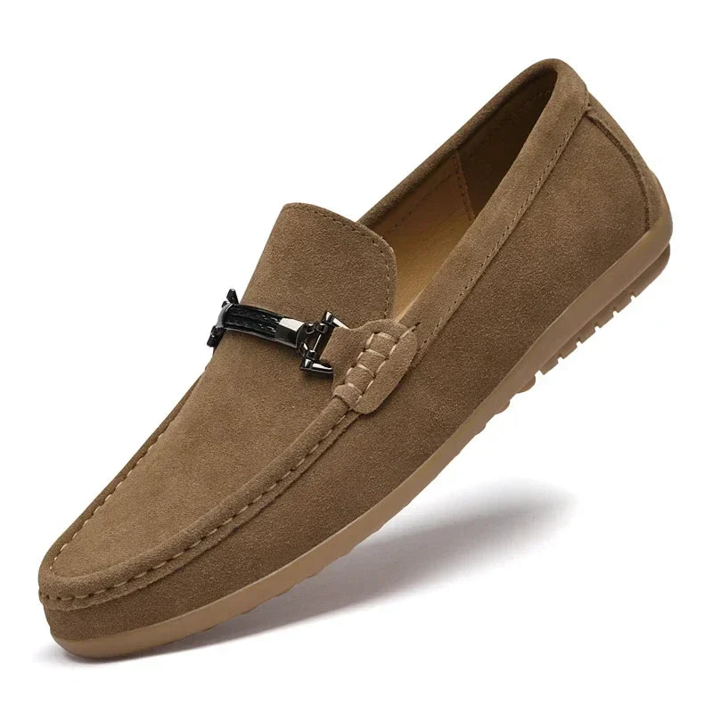 Mocassins de condução em camurça
