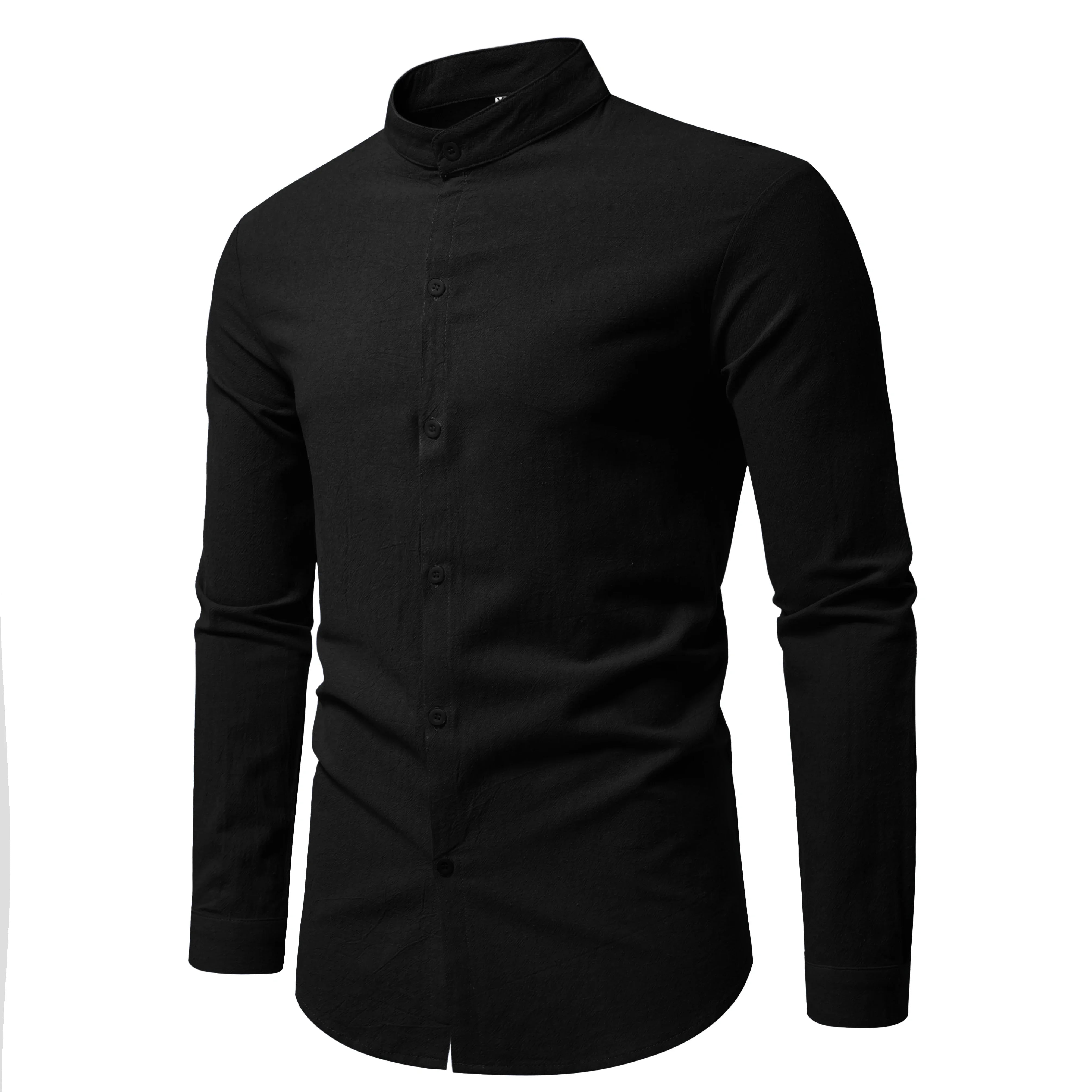 Camisa de algodão com gola alta