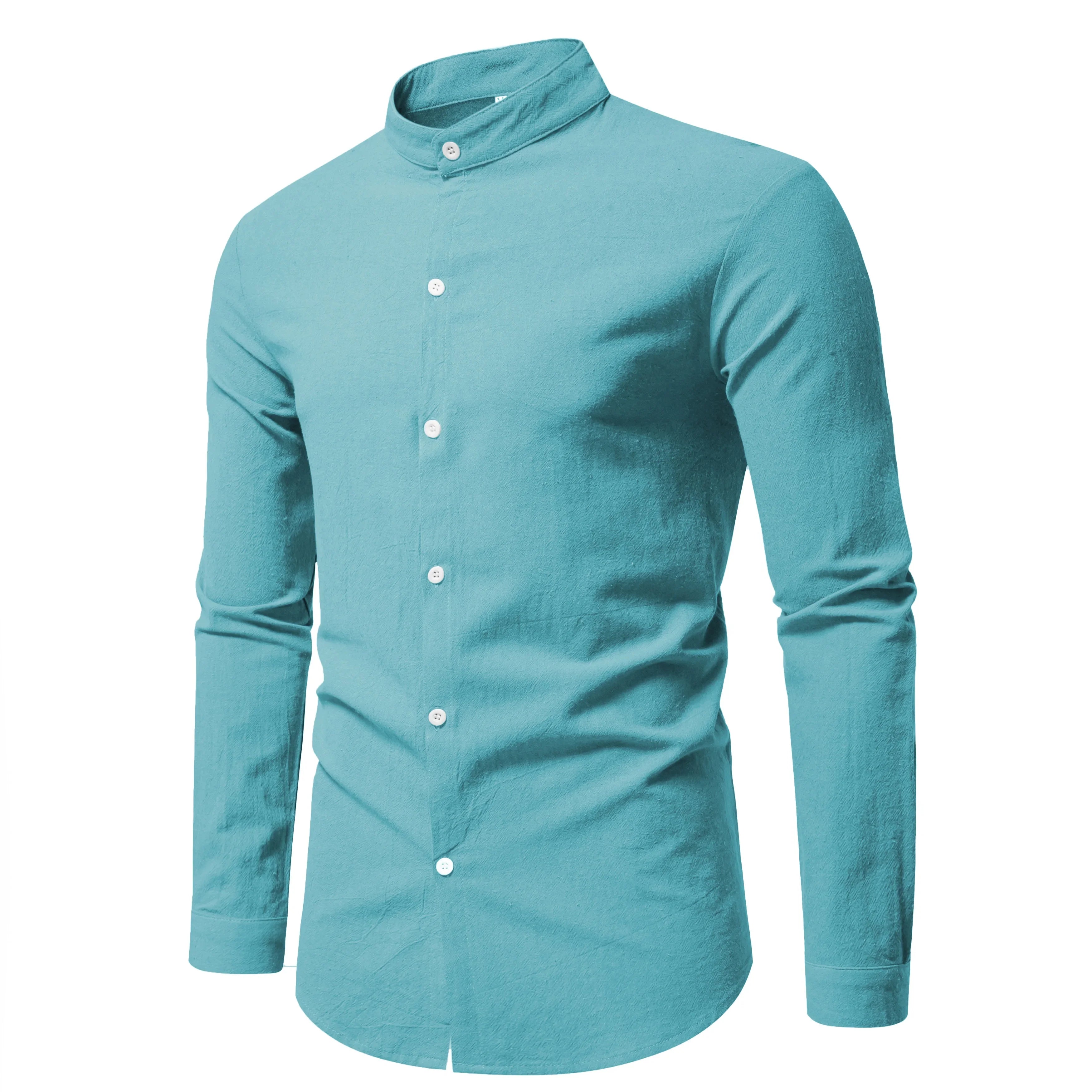 Camisa de algodão com gola alta
