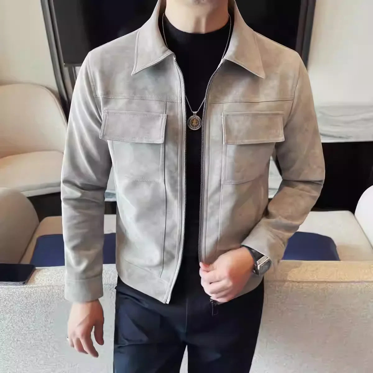 Lässige Wildlederjacke