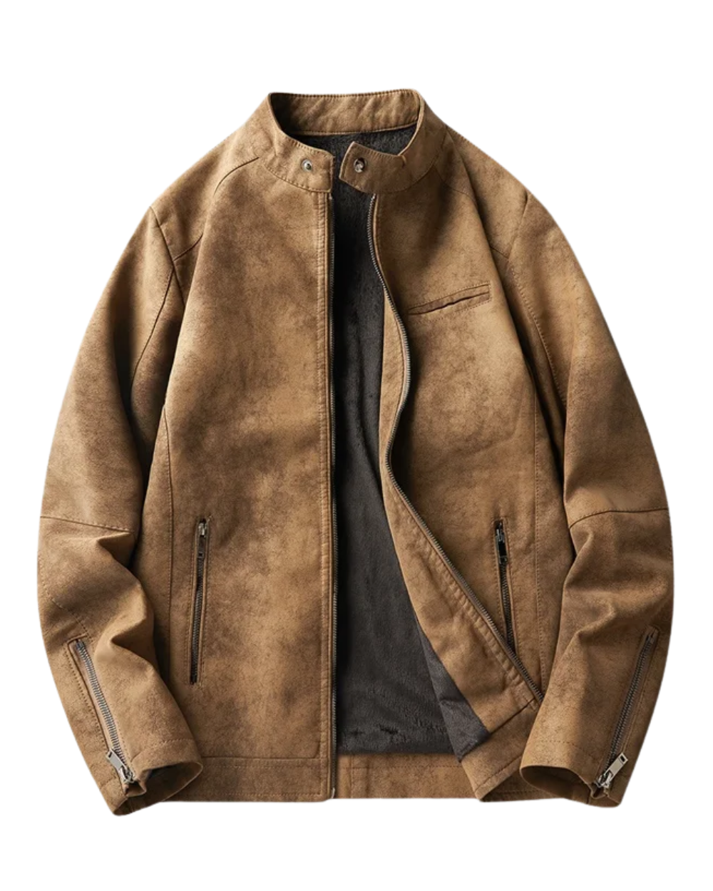 Casaco de cabedal elegante