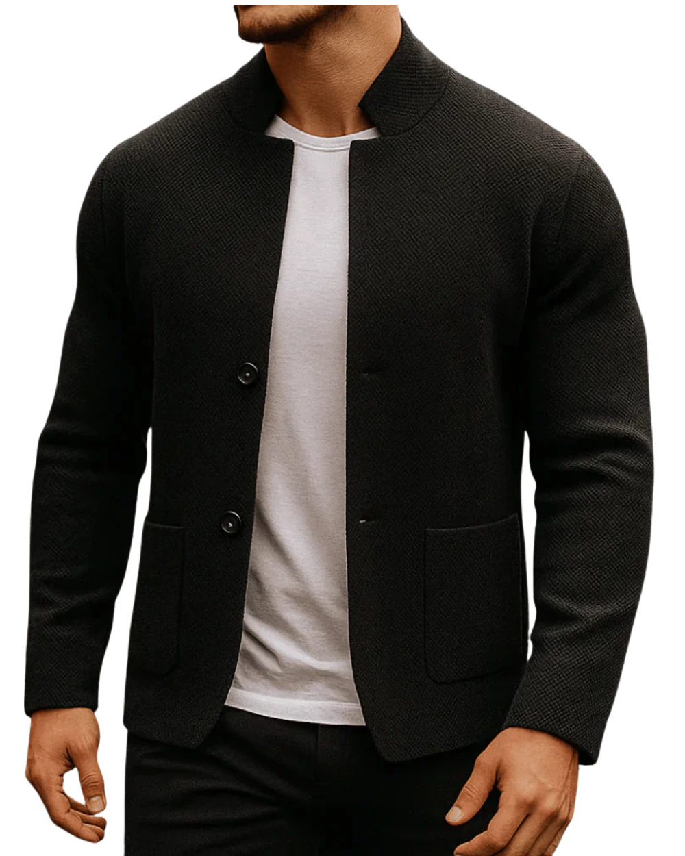 Casaco de malha elegante para homem