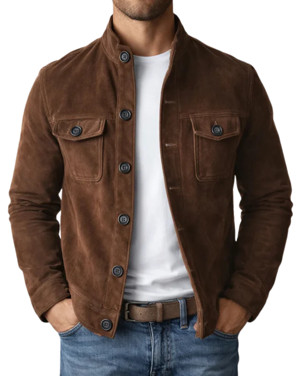 Casaco de camurça elegante