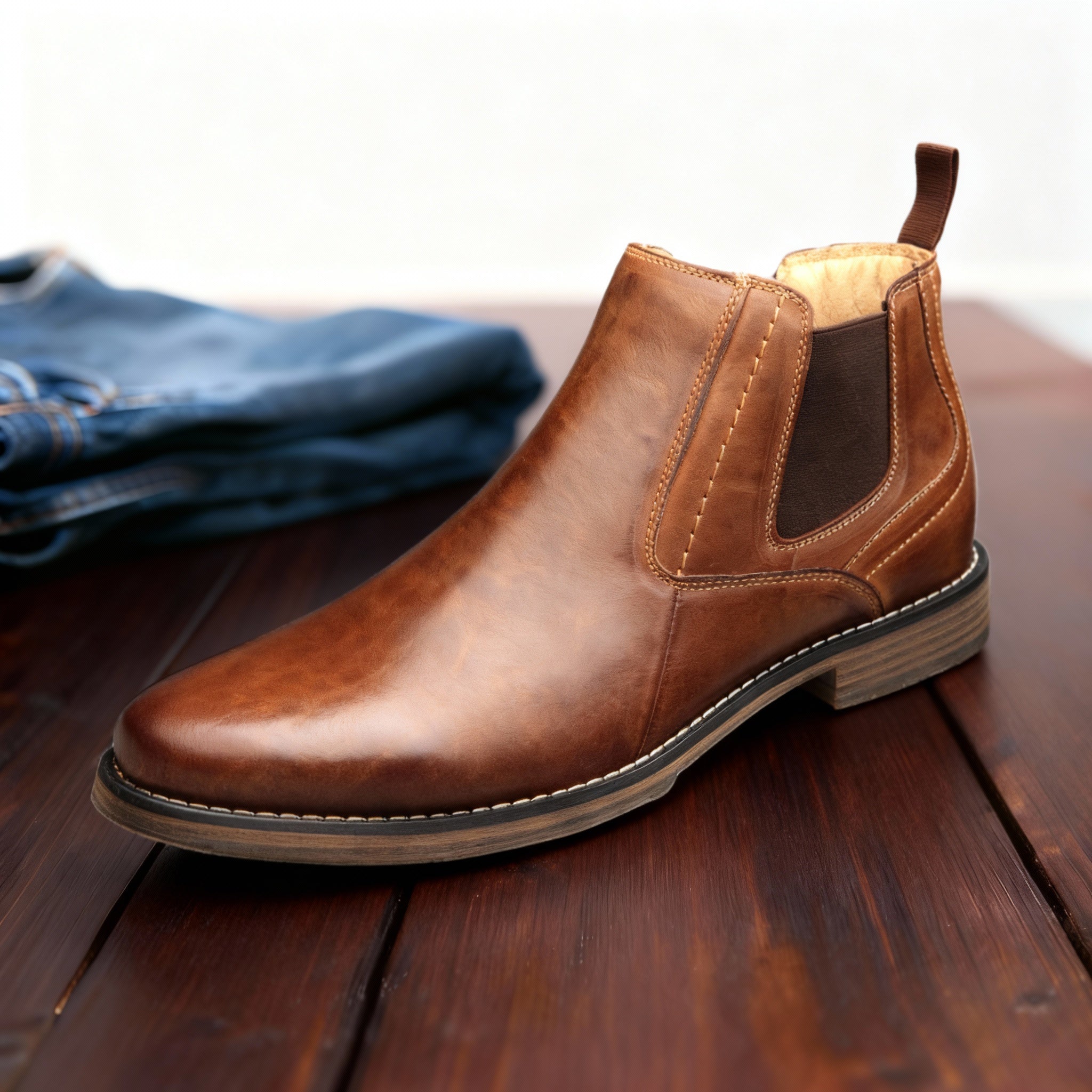 Botas de couro elegantes