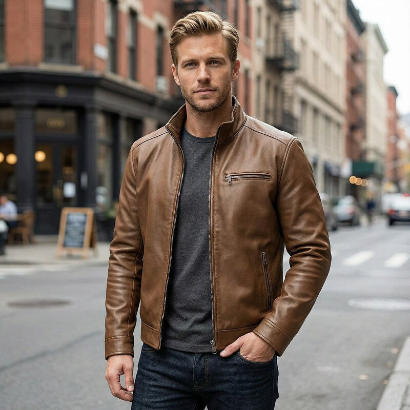 Casaco de cabedal vintage